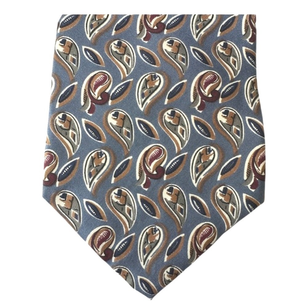 Christian Dior Monsieur Blue Paisley Motif Silk Tie